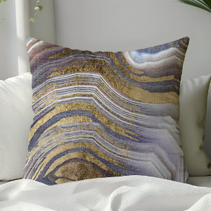 Grau und Gold Achat Edelstein Geode Modern Trendig Kissen