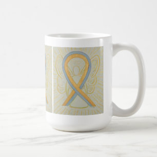 Grau und Gold Awareness Ribbon Angel Art Tasse
