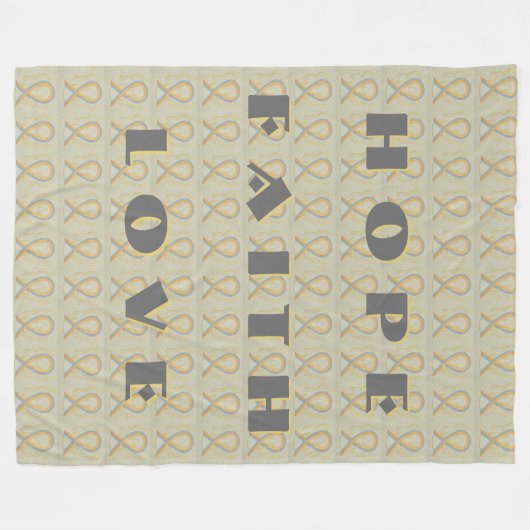 Grau und Gold Awareness Ribbon Angel Blanket Fleecedecke (Vorderseite (Horizontal))