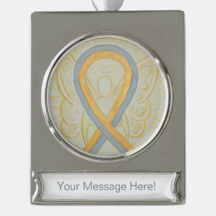 Grau und Gold Awareness Ribbon Engel Ornament