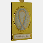 Grau und Gold Awareness Ribbon Engel Ornament (Rechts)