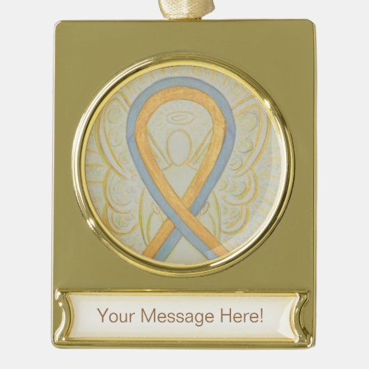 Grau und Gold Awareness Ribbon Engel Ornament (Vorderseite)