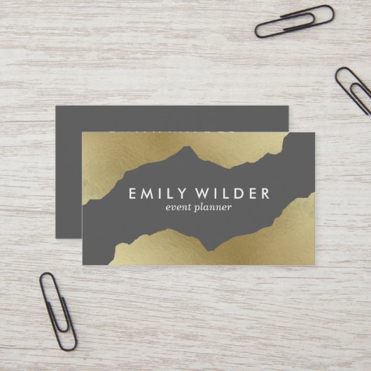 Grau und Gold getaucht | Visitenkarte (Vorderseite/Rückseite Beispiel)