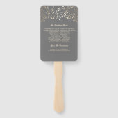 Grau und Gold | Hochzeitsprogramm für Gipskräuter Fächer (Rückseite)