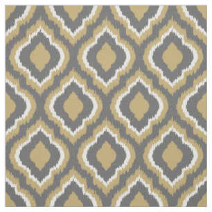 Grau und Gold Ikat Marokkanisch Stoff