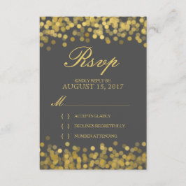 Grau und Gold Twinkle Moderne RSVP-Karte RSVP Karte
