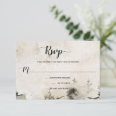 Grau und Gold Wasserfarbener Bergsee-Zauber | RSVP Karte (Stehend Vorderseite)