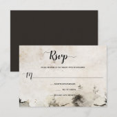 Grau und Gold Wasserfarbener Bergsee-Zauber | RSVP Karte (Vorne/Hinten)