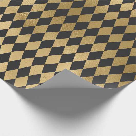 Grau- und Goldfolie Diamond Geschenkpapier (Ecke)