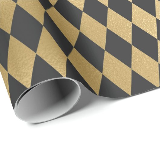 Grau- und Goldfolie Diamond Geschenkpapier (Rolleneckpunkt)