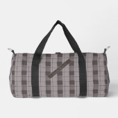 Grau und Grau Kariert, Ihr Name Duffle Bag (Vorderseite)