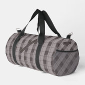 Grau und Grau Kariert, Ihr Name Duffle Bag (Rechte Ecke)