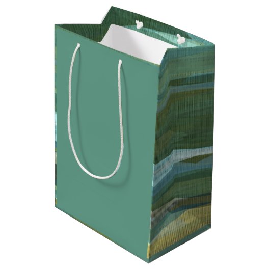 grau und grün abstrakt mittlere geschenktüte (Rückseite Schrägansicht)