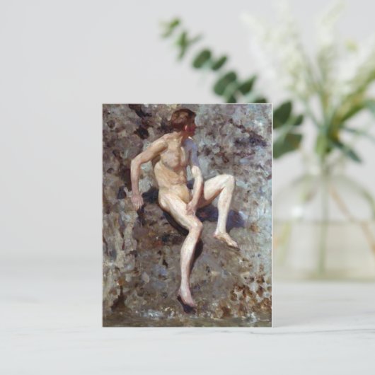 Grau und Grün Postkarte (Stehend Vorderseite)