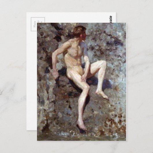 Grau und Grün Postkarte (Vorne/Hinten)