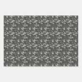 Grau und Grüne Camouflage Geschenkpapier Set (Vorderseite)