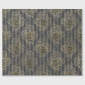 Grau und Imitat Vintager Wein Gold Geschenkpapier (Flach)