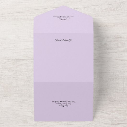 Grau- und Lavendel-Rose All In One Einladung (Außenbereich)