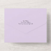 Grau- und Lavendel-Rose All In One Einladung (Rückseite)