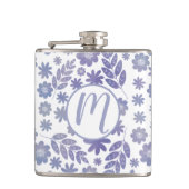 Grau- und Lavendelmuster Flachmann (Vorderseite)