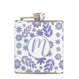 Grau- und Lavendelmuster Flachmann