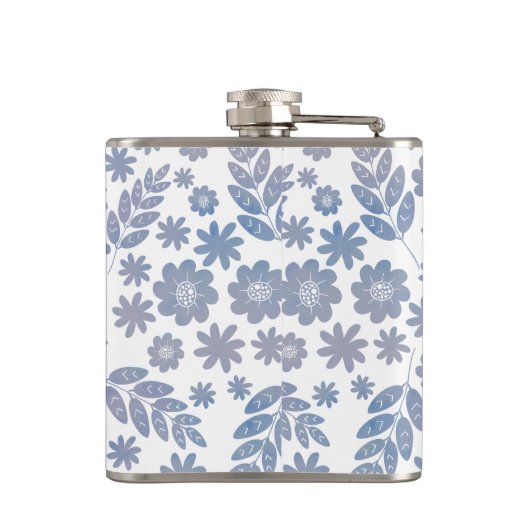 Grau- und Lavendelmuster Flachmann (Rückseite)