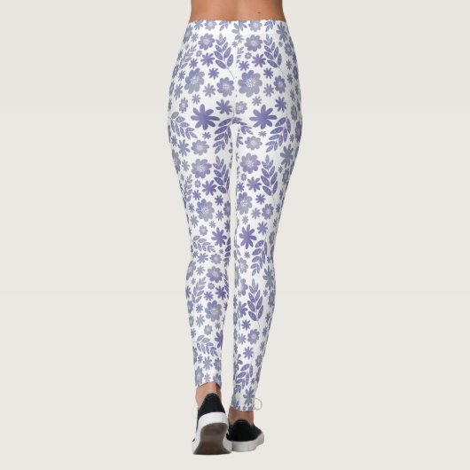 Grau- und Lavendelmuster Leggings (Rückseite)