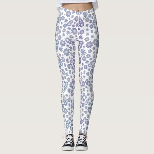 Grau- und Lavendelmuster Leggings (Vorderseite)