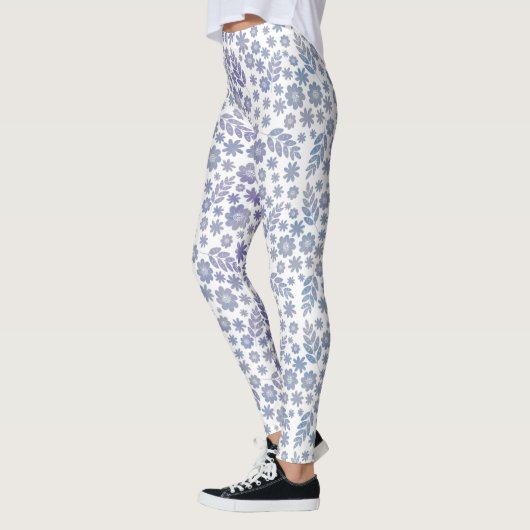 Grau- und Lavendelmuster Leggings (Links)