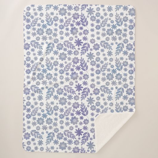 Grau- und Lavendelmuster Sherpadecke (Vorderseite)