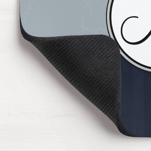 Grau und Marine-BlumenBündel u. Streifen mit Mousepad (Ecke)