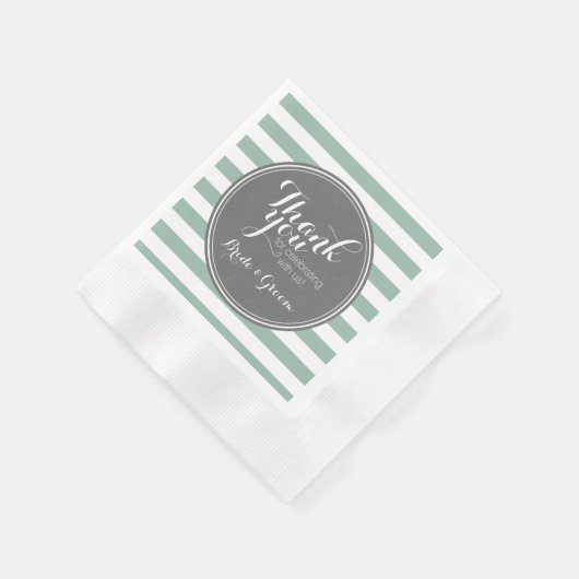 Grau und Minze - Danke, Hochzeitbride Serviette (Ecke)