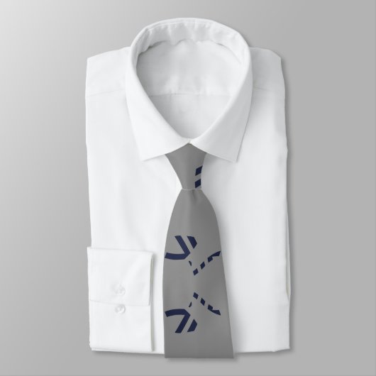 Grau und Navy Blue Clean Lines Krawatte (Gebunden)