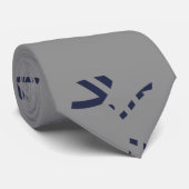 Grau und Navy Blue Clean Lines Krawatte (Gerollt)