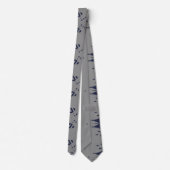 Grau und Navy Blue Clean Lines Krawatte (Rückseite)