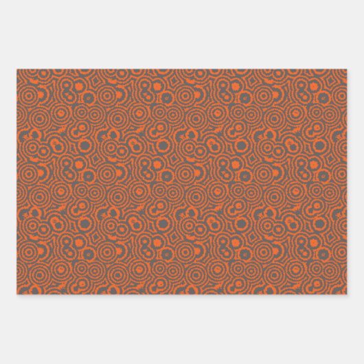 Grau und Orange Geschenkpapier Set (Vorderseite 2)