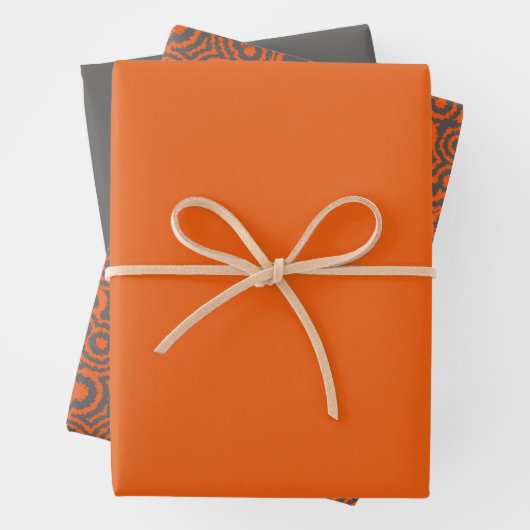 Grau und Orange Geschenkpapier Set (Beispiel)