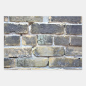Grau und Pastelle Krummeln Ziegelmauer Geschenkpapier Set (Vorderseite)