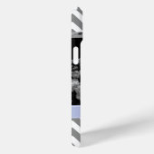 Grau und Periwinkle Zigzags Personalisiertes Foto Case-Mate iPhone Hülle (Rückseite / Rechts)