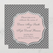 Grau und Pfirsich punktierte wedding Einladung (Vorne/Hinten)