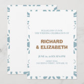 GRAU UND PUCE PATTERN WEDING EINLADUNG (Vorne/Hinten)