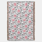 Grau und rosa. Blumenmuster Decke (Vorderseite Vertikal)