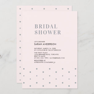 Grau und Rosa Chic Modern Brautparty Einladung