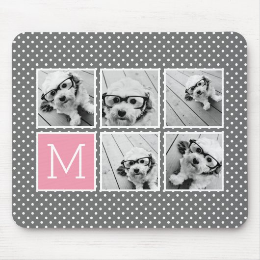 Grau und rosa Instagramm 5 Mousepad (Vorne)