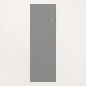 Grau und Rosa | Monogramm der Aquarellfarben-Blume Yogamatte (Rückseite)