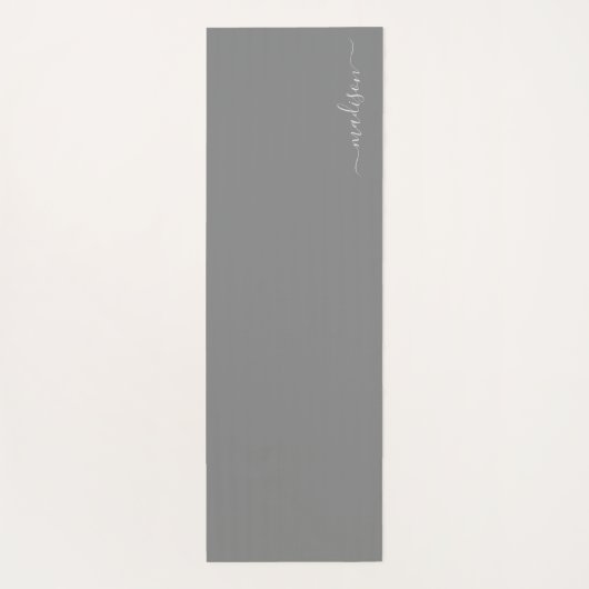 Grau und Rosa | Monogramm der Aquarellfarben-Blume Yogamatte (Rückseite)