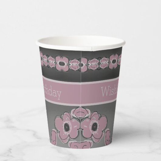 Grau und rosa pappbecher (Rechts)