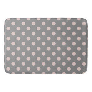 Grau und Rosa Polka Dots Dot Modern Badematte