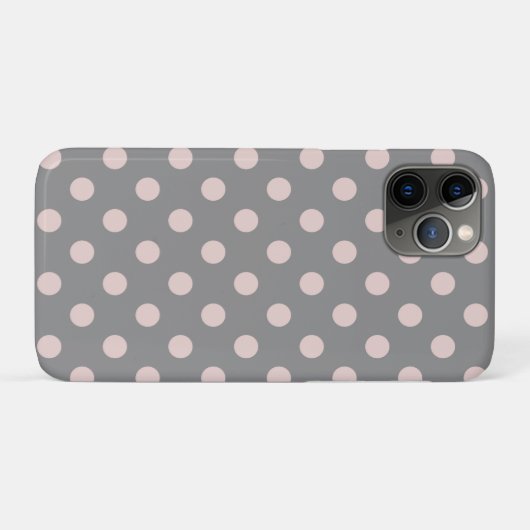 Grau und Rosa Polka Dots Dot Modern Case-Mate iPhone Hülle (Rückseite (Horizontal))