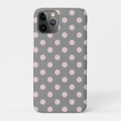Grau und Rosa Polka Dots Dot Modern Case-Mate iPhone Hülle (Rückseite)